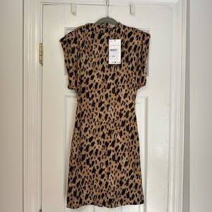 Zara leopard print mini dress. New with tags size small.